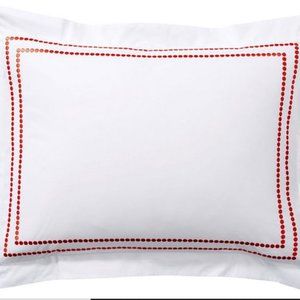 **NEW & IN PACKAGE** Pearl Embroidered Organic Pillow Sham in Pumpkin
